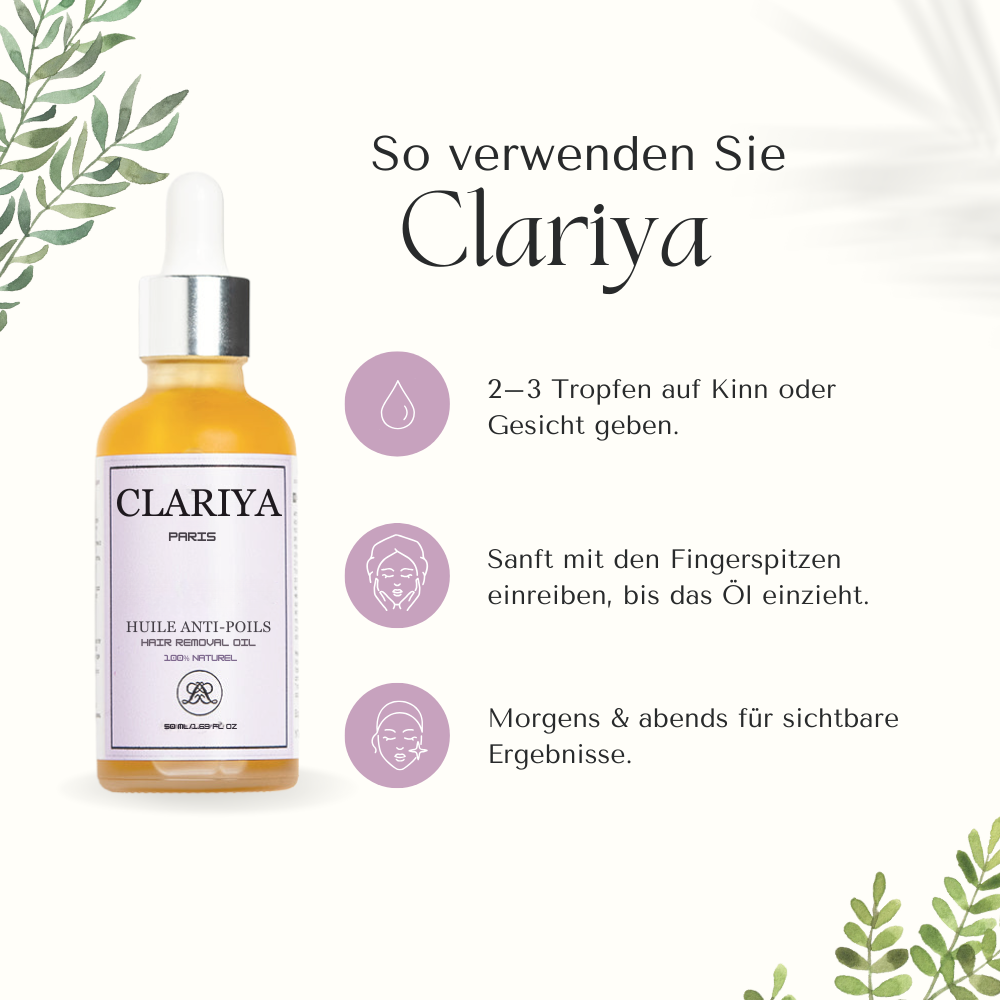 Clariya Paris – Dauerhafte Anti-Haar-Öl